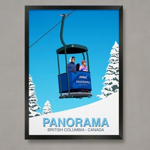 Panorama Ski Resort Poster: Vintage Style Travel Print