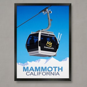Mammoth Ski Resort Poster: California Ski Travel Print