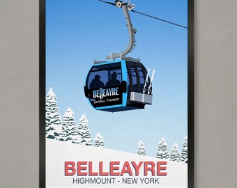Belleayre Ski Resort Poster: Vintage Style Travel Print