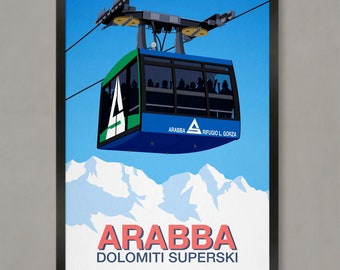 Arabba Ski Resort Poster: Vintage Travel Print