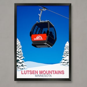 Lutsen Mountains Ski Poster, Ski Resort Poster, Ski Print , Snowboard Poster,  Ski Gifts, Ski Poster