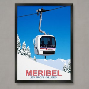 Meribel Ski Resort Poster, Ski Resort Poster, Ski Print, Snowboard Poster, Ski Gifts, Ski Poster
