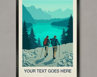 Personalized Hiking Poster: Vintage Style Trail Art Print