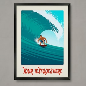 Personalized Surfing Art Print: Custom Surf Poster