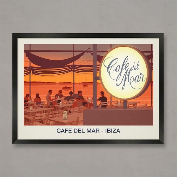 Cafe del Mar Poster, Nightclub prints, Cafe del Mar print, Cafe del Mar