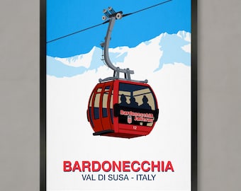 Bardonecchia ski poster, Ski Resort Poster, Ski Print, Bardonecchia ski print,  Ski Gift, Ski Poster, Bardonecchia ski resort, Bardonecchia