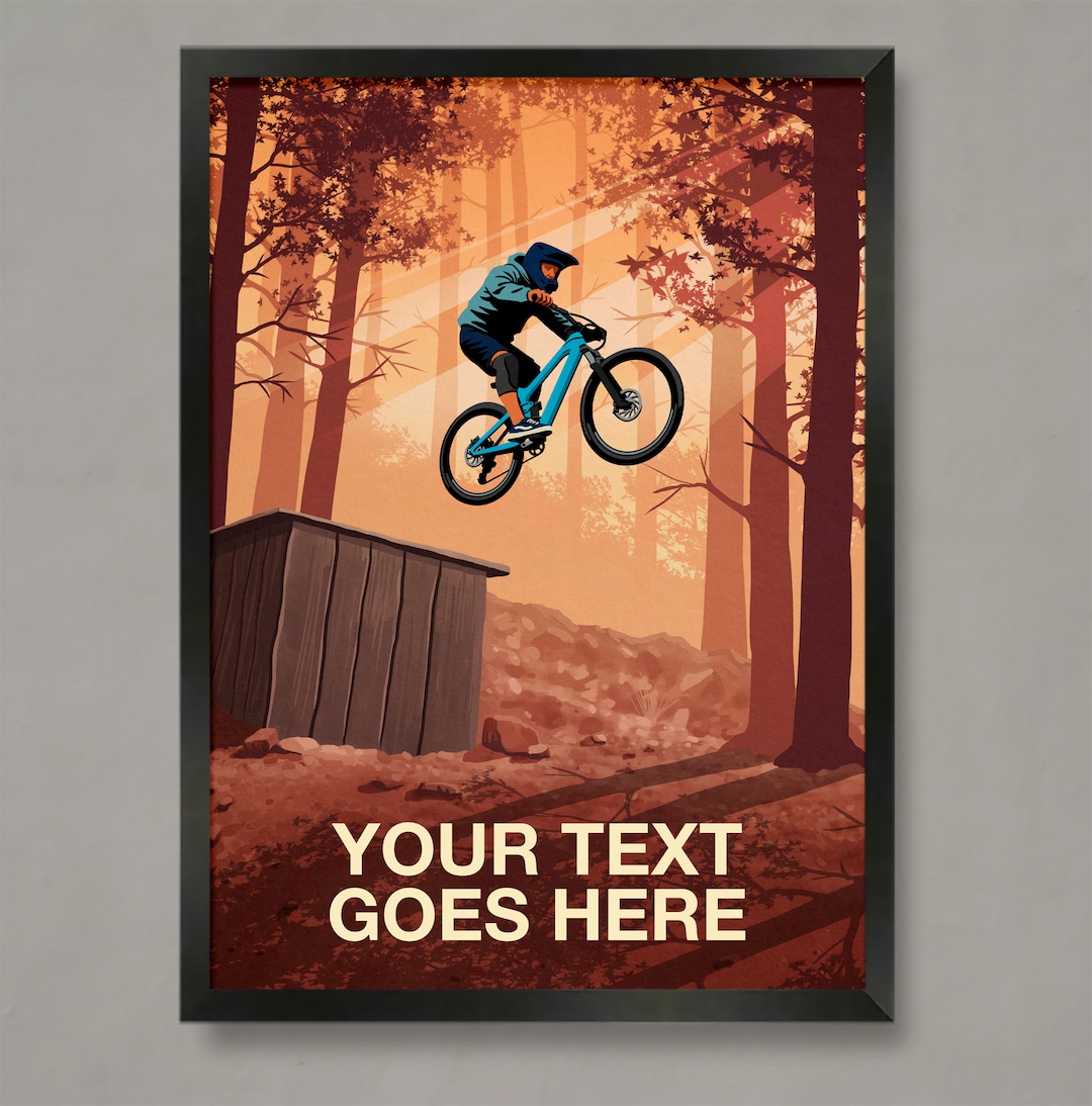 Personalized Mountain Bike Art Print: Custom MTB Poster Canada