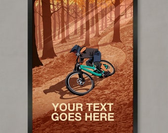 Impresión artística personalizada de bicicleta de montaña: Póster personalizado de MTB