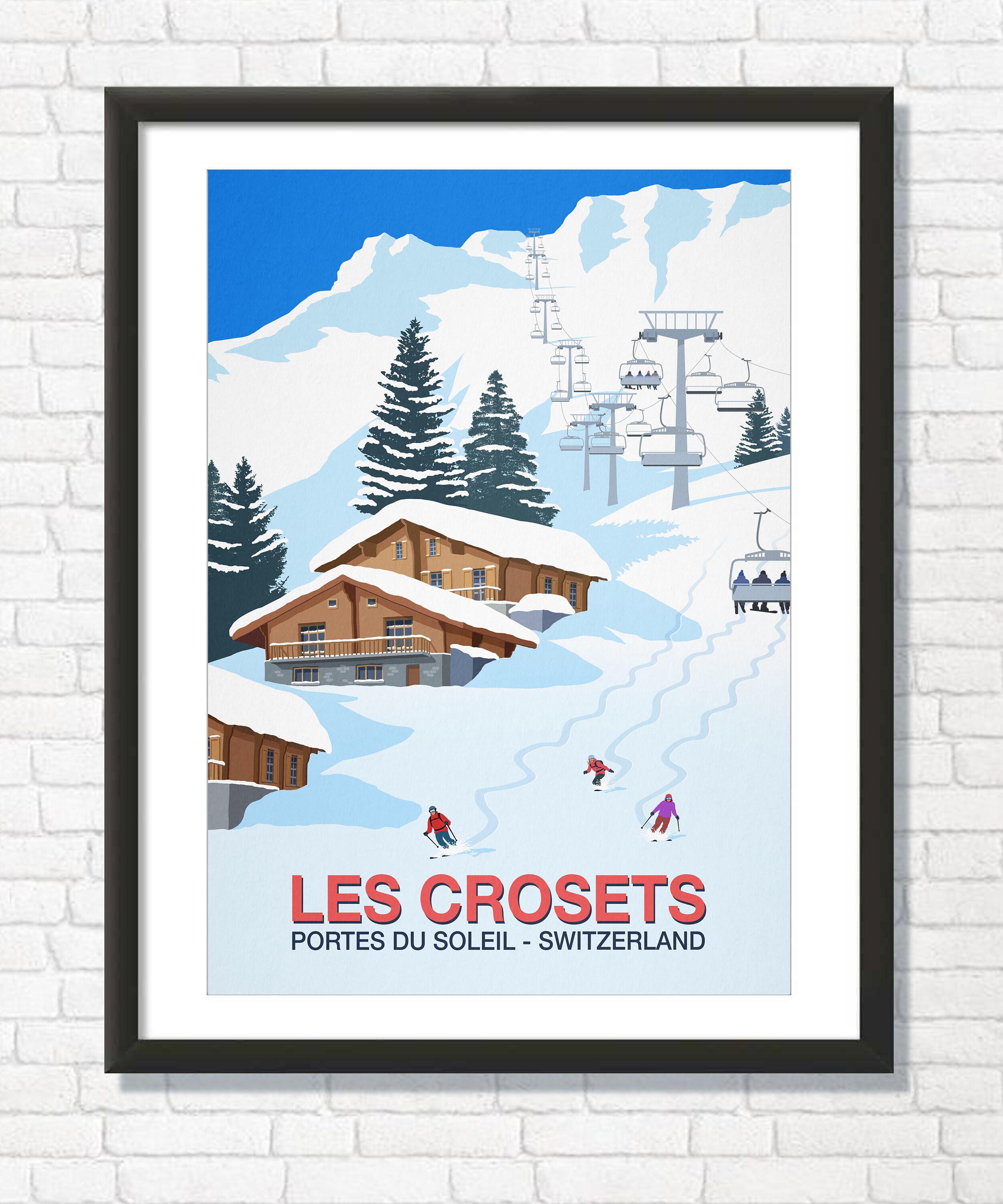 Les Crosets Ski Poster | Etsy Schweiz