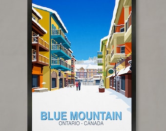 Blue Mountain Ski Resort-poster: vintage reisafdruk