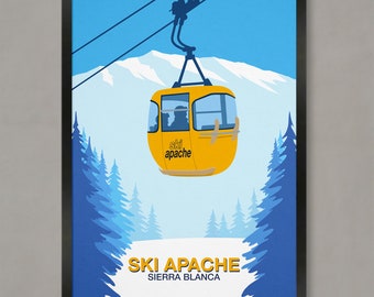 Ski Apache Poster, Ski Resort Poster, Ski Print, Snowboard Poster,  Ski Gifts, Ski Poster,  Ski Apache resort,  Ski Apache print