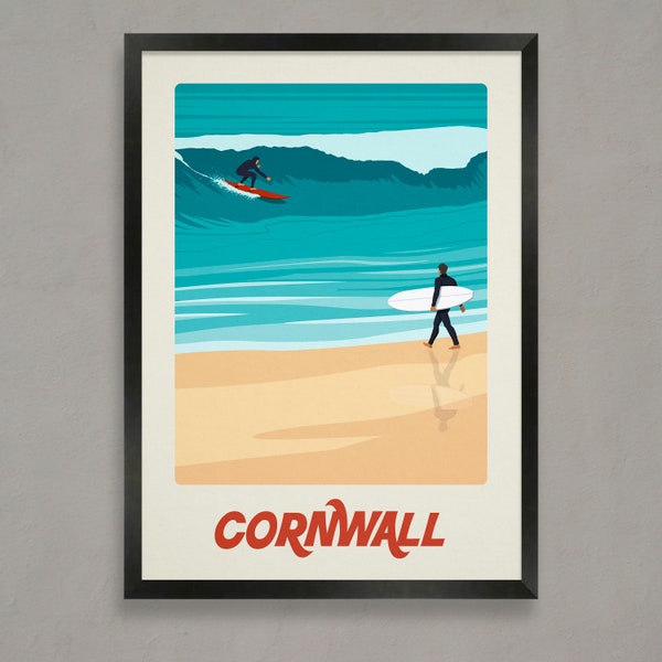 Cornwall surf poster,Surf poster,Vintage surf poster, Retro surf poster,Surf prints, Vintage surf prints,Cornwall surfing.