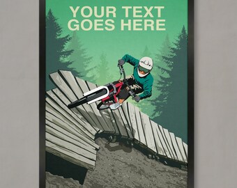 Personalized Mountain Bike Art Print: Custom MTB Poster