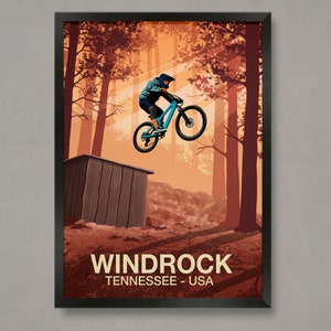 Windrock Mountain Bike Trail Art Print: Tennessee Bike Park Poster