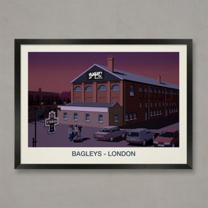Bagleys Nightclub Poster, Nightclub prints
