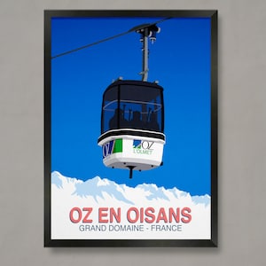 Oz en Oisans ski poster, Ski Resort Poster, Ski Print , Snowboard Poster,  Ski Gifts, Ski Poster