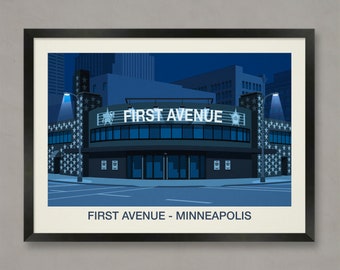 First Avenue Nightclub Poster, Nightclub prints, First Avenue, First Avenue Nightclub Print, First Avenue Minneapolis, First Avenue venue