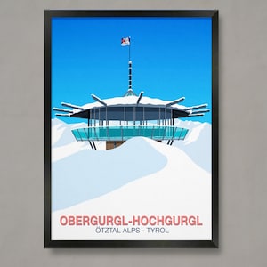 Obergurgl - Hochgurgl Ski Poster, Ski Resort Poster, Ski Print , Snowboard Poster,  Ski Gifts, Ski Poster