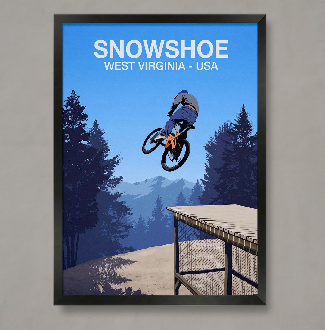 Snowshoe Mountain Bike Trail Poster, Mountain Bike Poster, Mountain