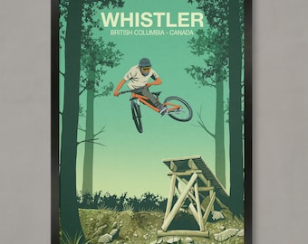 Whistler Mountain Bike Park Poster: British Columbia Trail Art Print