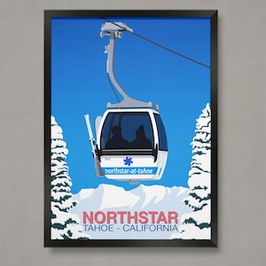 Northstar Ski Resort Poster: Lake Tahoe Vintage Travel Print