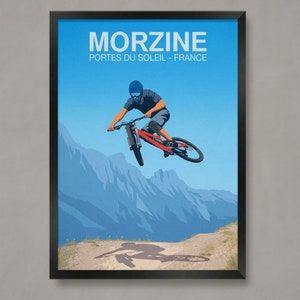 Morzine Mountainbike Weg Poster, Mountainbike Poster, Mountainbike Druck, Bike Poster, Mountainbike Druck