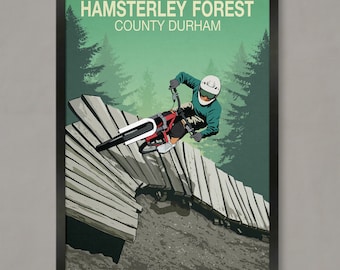 Hamsterley Forest Mountainbike Weg Poster: County Durham Kunstdruck