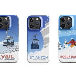 Custodia Snap personalizzata per iPhone. Scegli la località che desideri dalla mia sezione Sci e Snowboard in negozio e la adatterò al tuo iPhone.
