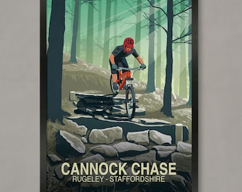 Cannock Chase Mountainbike Weg Kunstdruck