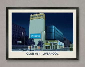 Club 051 Liverpool Poster: Nightclub Art Print