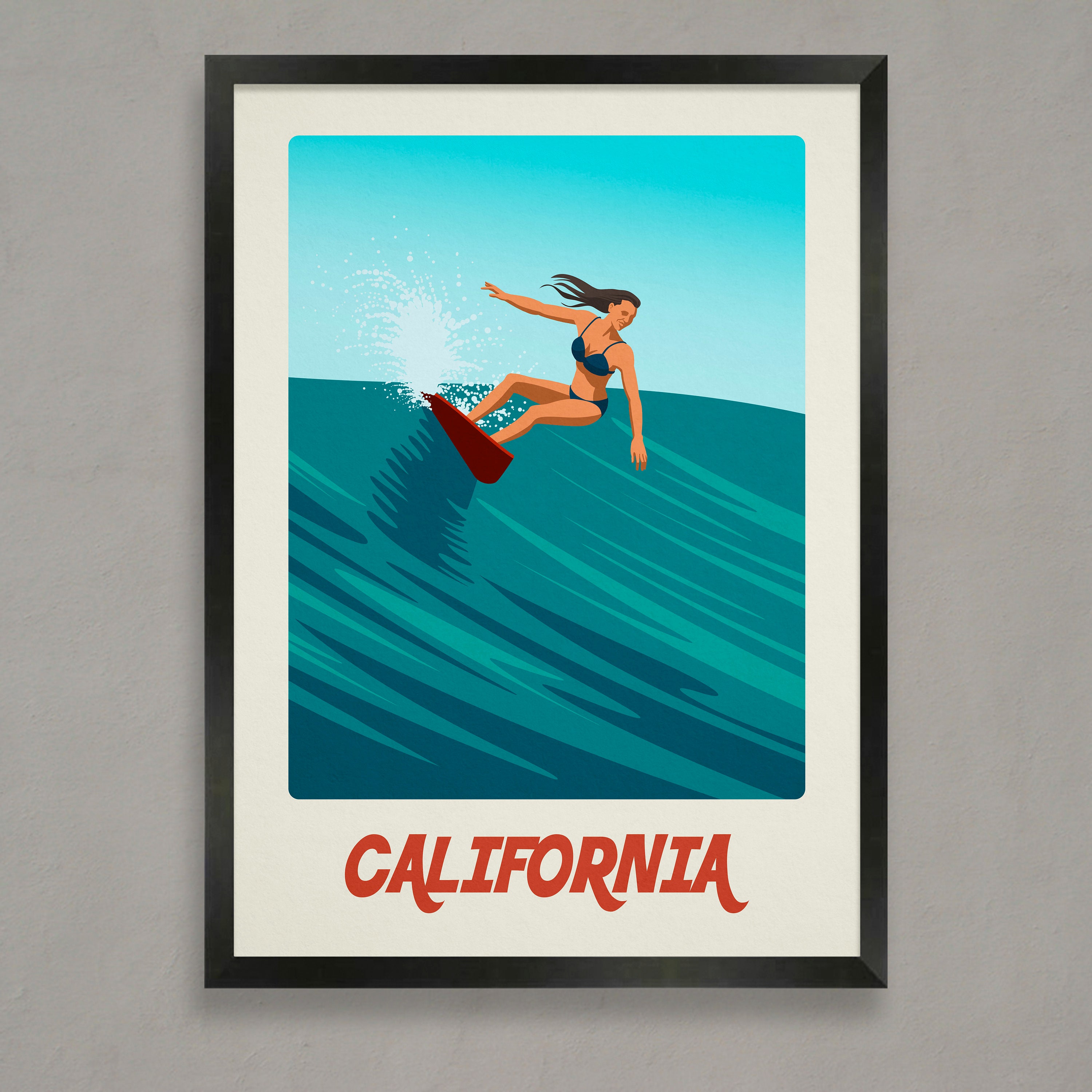 1950 Wood Frame Vintage Poster ポスター Poster Frame | Wooden Tension Frame | Minimalist Poster