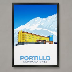 Portillo Ski Resort Poster: Vintage Travel Art Print