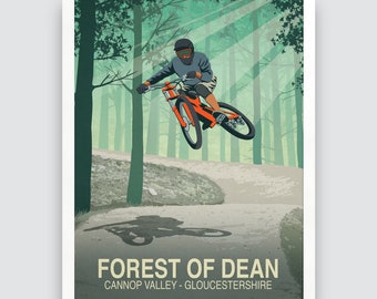 Forest of Dean Mountain Bike Trail Poster Mountain Bike Poster Mountain Bike Print Etsy
