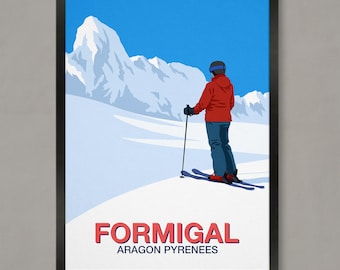 Formigal Ski Resort Poster: Aragon Pyrenees Vintage Travel Print