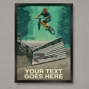 Personalized Mountain Bike Art Print: Custom MTB Poster