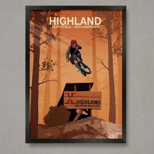 Highland Mountainbike Weg Poster, Mountainbike Poster, Mountainbike Druck