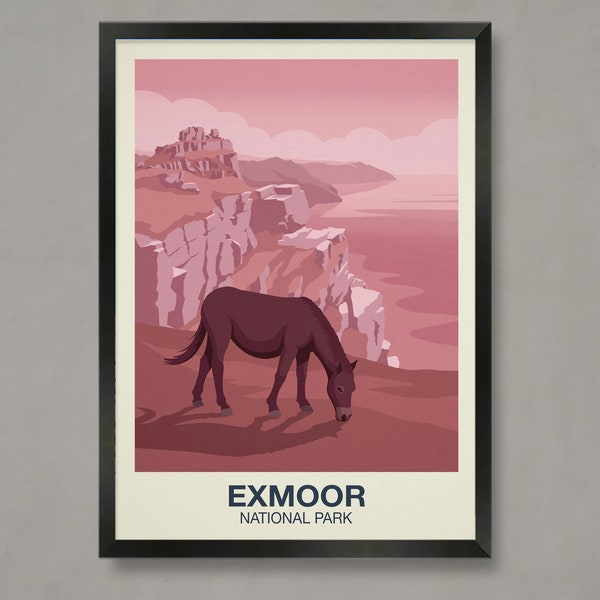 Exmoor National Park poster, Exmoor, National Park Posters, National Park Prints, Exmoor Park, Exmoor National Park Prints, Valley of Rocks