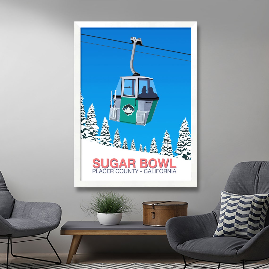 Sugar Bowl Ski Resort Framed Poster Etsy
