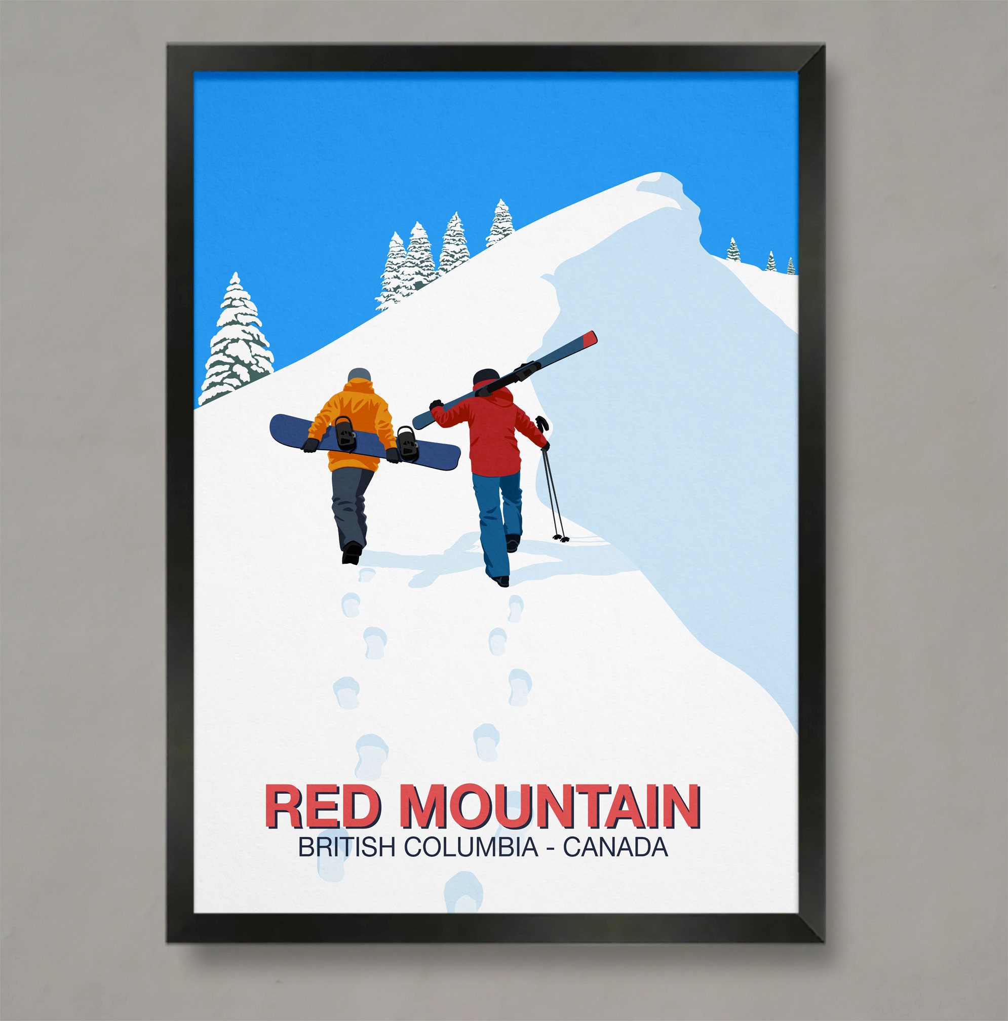 Red Mountain Ski Resort Poster Ski Resort Poster Ski Print
