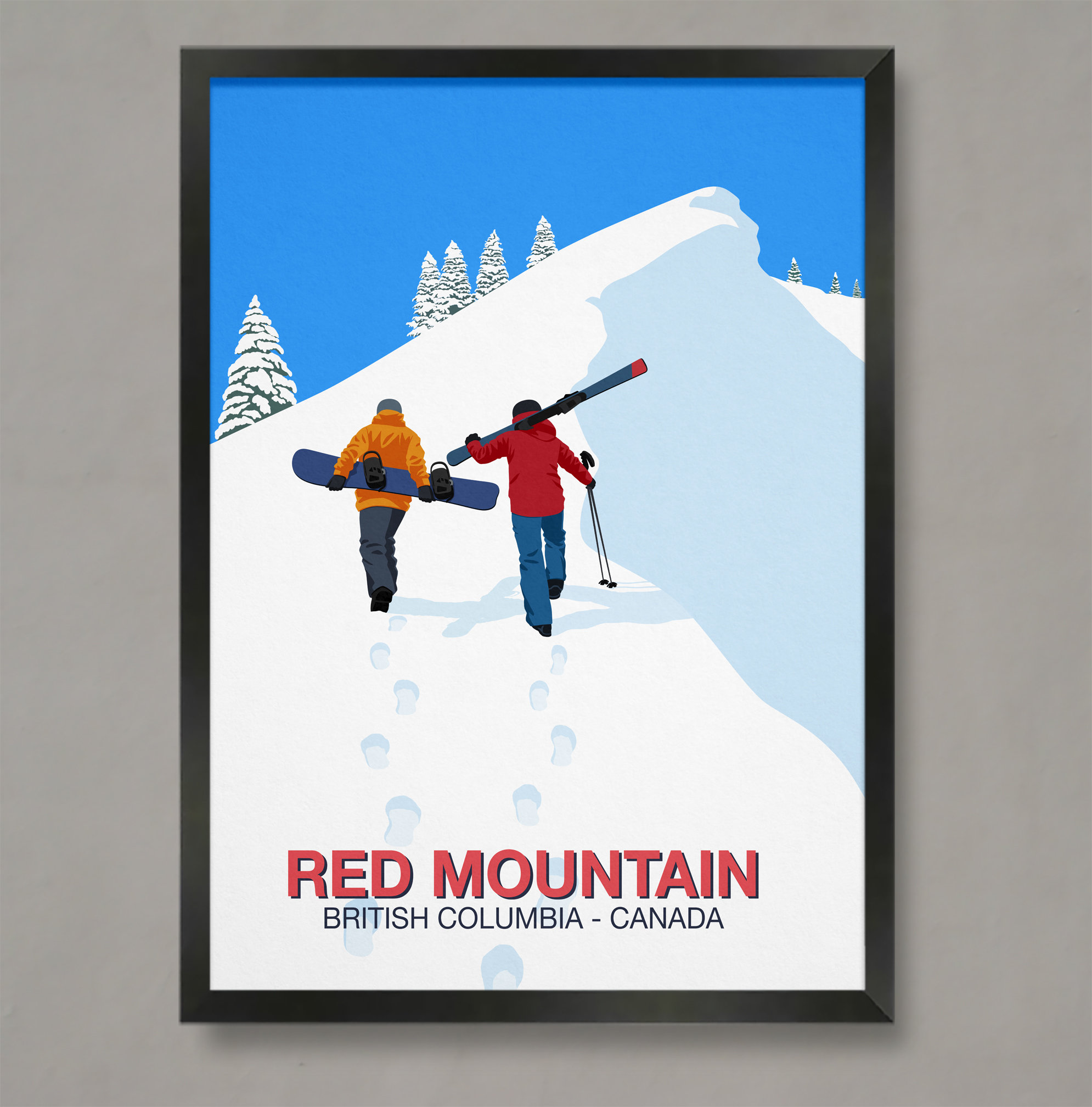 割引購入 Mountain Red - Canada Etsy 絵画