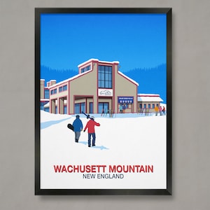 Poster Wachusett Mountain Ski Resort: reisafdruk New England
