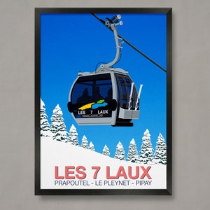 Les 7 Laux Ski Resort Poster: Vintage Style Travel Print