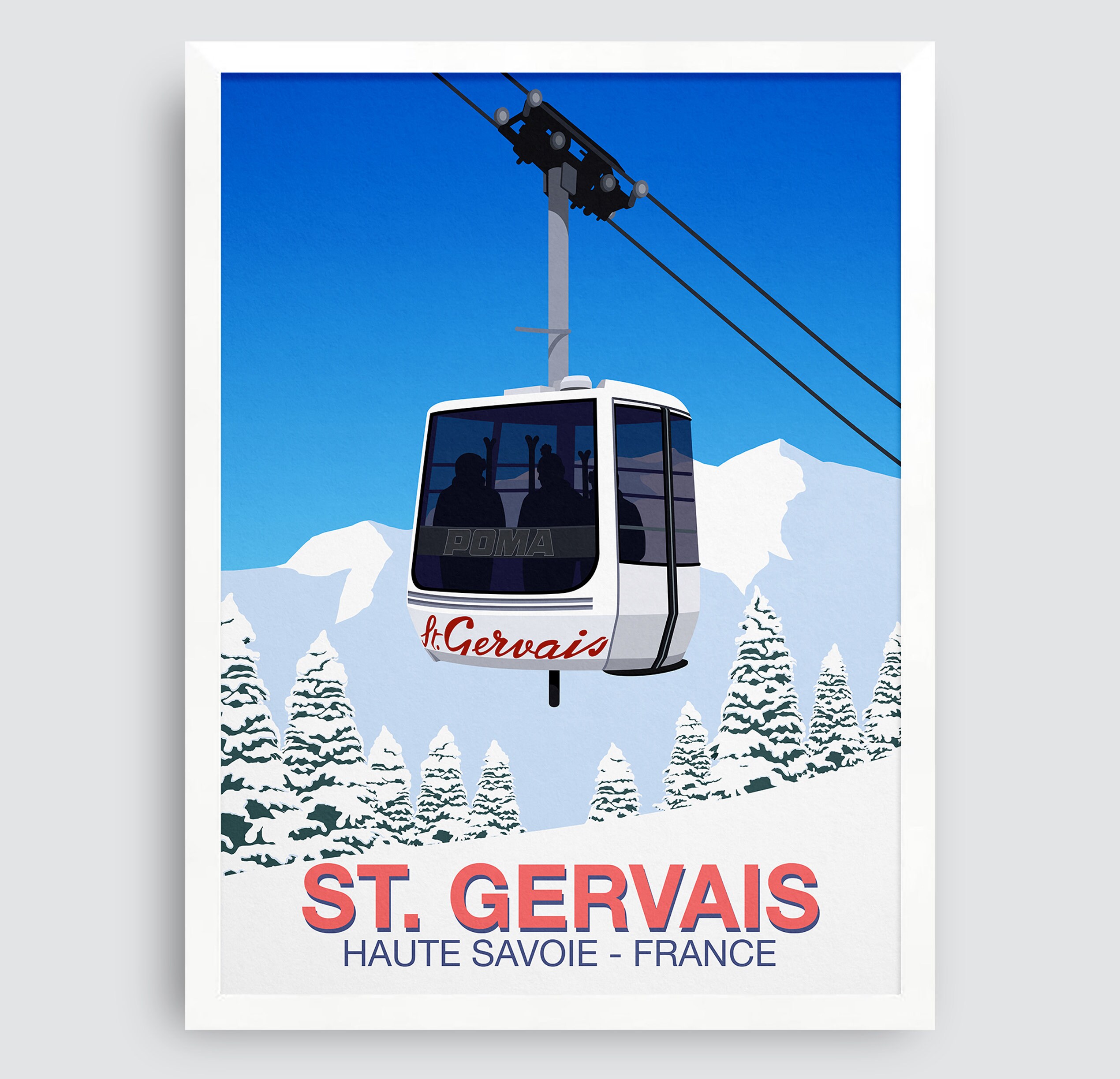 Saint Gervais Ski Rvdm-Poster/Reproduction HQ 50x70cm d'une