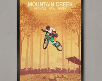 Mountain Creek Bike Park Poster, MTB Bike Print