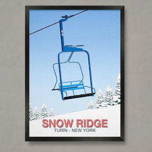 Poster Snow Ridge Ski Resort: vintage ski-afdruk
