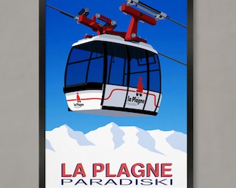 La Plagne Ski Resort Poster: Vintage Style Travel Print
