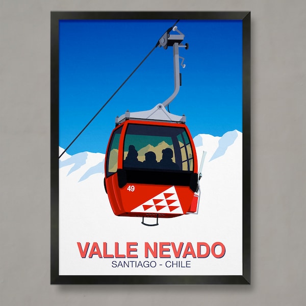 Valle Nevado Ski Resort Poster, Ski Resort Poster, Ski Print , Snowboard Poster,  Ski Gifts, Ski Poster