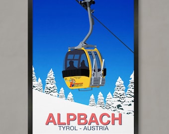 Alpbach Ski Resort Poster: Vintage Travel Print