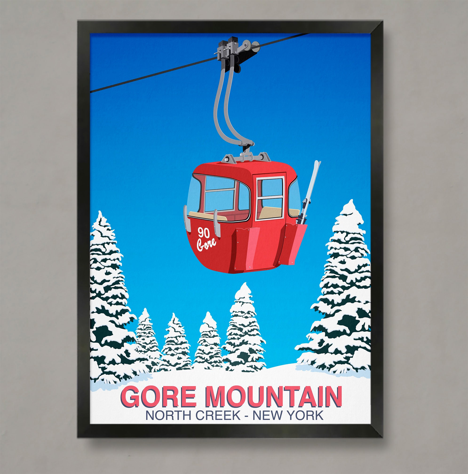 Gore Mountain Ski Resort Poster: Vintage Gondola Art Print - Etsy