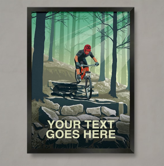 Buy Personalised Mountain Bike Gift Custom Mountain Bike Art MTB
